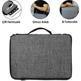 Microcase Philips M10 Pro 10 inch Tablet için Omuz Askılı ve El Tutacaklı Universal Sleeve Taşıma Çantası -AL3068