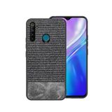 Microcase Realme 5-5i Fabrik Serisi Kumaş ve Deri Desen Kılıf - Siyah