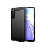 Microcase Realme 6 Brushed Carbon Fiber Silikon Kılıf- Siyah