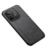 Microcase Realme GT6T/GT NEO 6 SE için Luxury Leather Series Deri Desenli Plastik Koruma Kılıf - AL8125 (Taba)