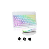 Microcase Rgb Tablet ve Telefonlar Için Bluetooth Klavye ve Mouse Set - AL7815 Beyaz