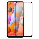 Microcase Samsung A21 Tam Kaplayan Çerçeveli Tempered Ekran Koruyucu - Siyah