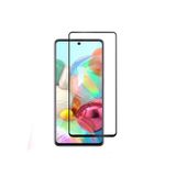 Microcase Samsung A71 Tam Kaplayan Çerçeveli Tempered Ekran Koruyucu - Mat Siyah
