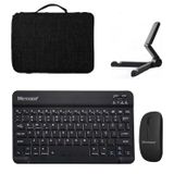 Microcase Samsung Active 4 Pro/Active 5 Pro 10.1'' PaperMatte Edition Uyumlu Tablet Çanta+Türkçe Bluetooth Klavye+Mouse+Tablet Standı-Siyah AL8128