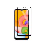 Microcase Samsung Galaxy A01 Tam Kaplayan Çerçeveli Tempered Ekran Koruyucu - Siyah