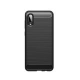 Microcase Samsung Galaxy A02 Brushed Carbon Fiber Silikon Kılıf - Siyah
