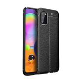Microcase Samsung Galaxy A03S Leather Silikon Kılıf - Siyah