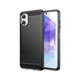 Microcase Samsung Galaxy A06 ile Uyumlu Brushed Carbon Fiber Silikon Kılıf - Siyah AL3332