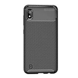 Microcase Samsung Galaxy A10 Maxy Serisi Carbon Fiber TPU Siyah Silikon Kılıf