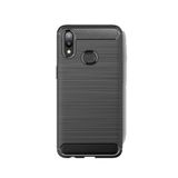 Microcase Samsung Galaxy A10s Brushed Carbon Fiber Silikon Kılıf - Siyah