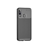 Microcase Samsung Galaxy A20S Maxy Serisi Carbon Fiber Silikon TPU Kılıf - Siyah