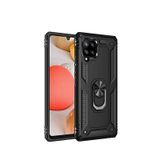 Microcase Samsung Galaxy A22 4G Anka Serisi Yüzük Standlı Armor Kılıf- Siyah