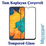 Microcase Samsung Galaxy A30 Tam Kaplayan Çerçeveli Tempered Ekran Koruyucu - Siyah