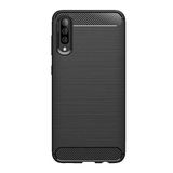 Microcase Samsung Galaxy A50s Brushed Carbon Fiber Silikon Kılıf - Siyah