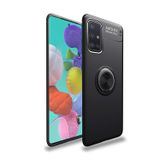 Microcase Samsung Galaxy A51 Focus Serisi Yüzük Standlı Silikon Kılıf - Siyah