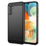 Microcase Samsung Galaxy A56 5G ile Uyumlu Brushed Carbon Fiber Silikon Kılıf - Siyah AL3332