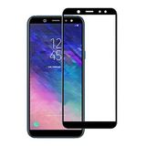 Microcase Samsung Galaxy A6 2018 Tam Kaplayan Çerçeveli Tempered Ekran Koruyucu - Siyah