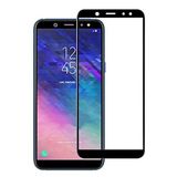Microcase Samsung Galaxy A6 Plus Tam Kaplayan Çerçeveli Tempered Ekran Koruyucu - Siyah