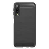 Microcase Samsung Galaxy A7 2018 Brushed Carbon Silikon TPU Kılıf Siyah Renk