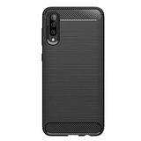 Microcase Samsung Galaxy A70s Brushed Carbon Fiber Silikon Kılıf - Siyah