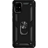 Microcase Samsung Galaxy A71 Anka Serisi Yüzük Standlı Armor Kılıf - Siyah