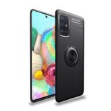 Microcase Samsung Galaxy A71 Focus Serisi Yüzük Standlı Silikon Kılıf - Siyah