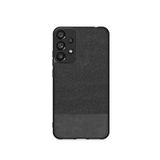 Microcase Samsung Galaxy A73 5G Fabrik Kumaş ve Deri Desen Kılıf -Siyah
