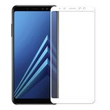 Microcase Samsung Galaxy A8 2018 Tam Kaplayan Çerçeveli Tempered Ekran Koruyucu - Beyaz