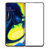 Microcase Samsung Galaxy A80 Tam Kaplayan Çerçeveli Tempered Ekran Koruyucu - Siyah