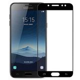 Microcase Samsung Galaxy C8 Tam Kaplayan Çerçeveli Tempered Ekran Koruyucu - Siyah