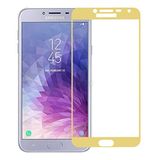 Microcase Samsung Galaxy J4 Tam Kaplayan Çerçeveli Tempered Ekran Koruyucu - Gold