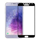 Microcase Samsung Galaxy J4 Tam Kaplayan Çerçeveli Tempered Ekran Koruyucu - Siyah