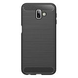 Microcase Samsung Galaxy J6 Plus Brushed Carbon Silikon TPU Kılıf Siyah Renk