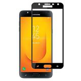 Microcase Samsung Galaxy J7 Duo Tam Kaplayan Çerçeveli Tempered Ekran Koruyucu - Siyah