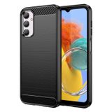 Microcase Samsung Galaxy M14 Brushed Carbon Fiber Silikon Kılıf - Siyah AL3332