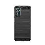 Microcase Samsung Galaxy M23 Brushed Carbon Fiber Silikon Kılıf - Siyah