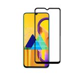 Microcase Samsung Galaxy M30s Tam Kaplayan Çerçeveli Tempered Ekran Koruyucu - Siyah