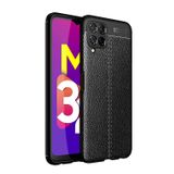 Microcase Samsung Galaxy M32 Leather Serisi Deri Efekt Silikon Kılıf - Siyah