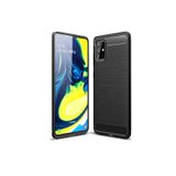 Microcase Samsung Galaxy M51 Brushed Carbon Fiber Silikon Kılıf - Siyah