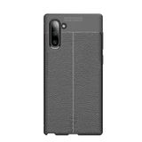 Microcase Samsung Galaxy Note 10 Leather Serisi Silikon Kılıf - Siyah