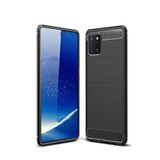 Microcase Samsung Galaxy Note 10 Lite Brushed Carbon Fiber Silikon Kılıf- Siyah