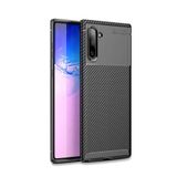 Microcase Samsung Galaxy Note 10 Maxy Serisi Carbon Fiber Silikon Kılıf - Siyah