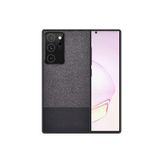 Microcase Samsung Galaxy Note 20 Ultra Fabrik Serisi Kumaş ve Deri Desen Kılıf - Siyah