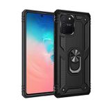 Microcase Samsung Galaxy S10 Lite Anka Serisi Yüzük Standlı Armor Kılıf- Siyah