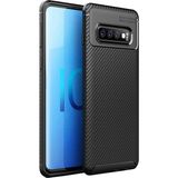 Microcase Samsung Galaxy S10 Maxy Serisi Carbon Fiber TPU Siyah Silikon Kılıf