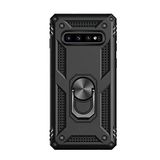 Microcase Samsung Galaxy S10 Plus Anka Serisi Yüzük Standlı Armor Kılıf - Siyah