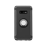 Microcase Samsung Galaxy S10E Yüzük Standlı Armor Silikon Siyah Kılıf