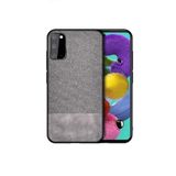 Microcase Samsung Galaxy S20 Fabrik Serisi Kumaş ve Deri Desen Kılıf - Gri