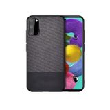 Microcase Samsung Galaxy S20 Fabrik Serisi Kumaş ve Deri Desen Kılıf - Siyah