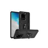 Microcase Samsung Galaxy S20 Ultra Anka Serisi Yüzük Standlı Armor Kılıf - Siyah